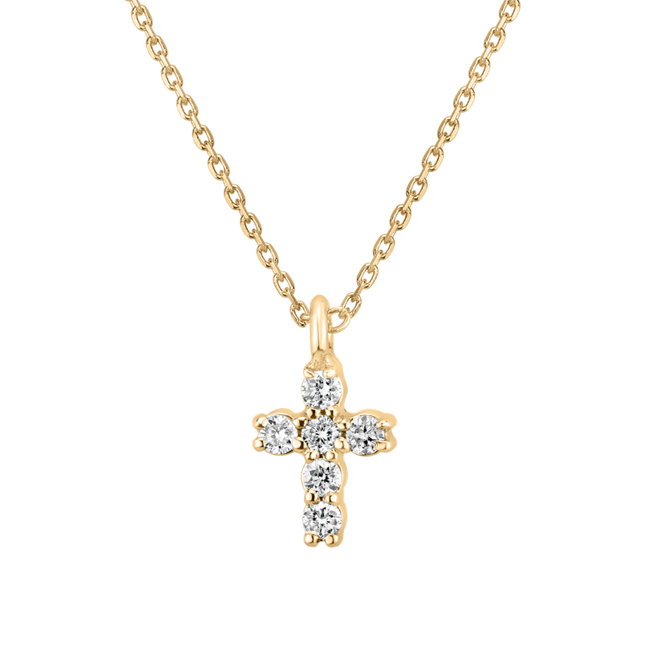 Diamond necklace Glossy Cross