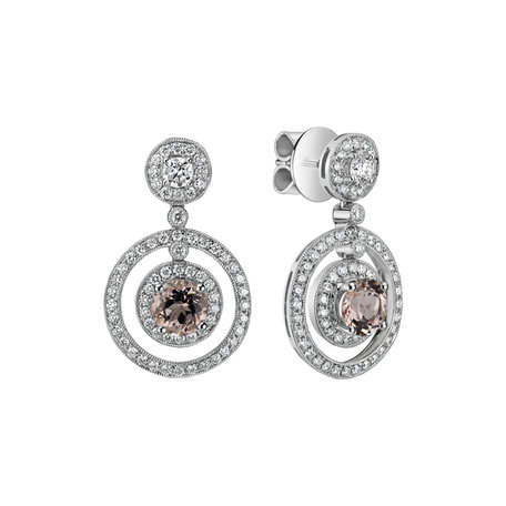 Diamond earrings with Morganite Barbarosa