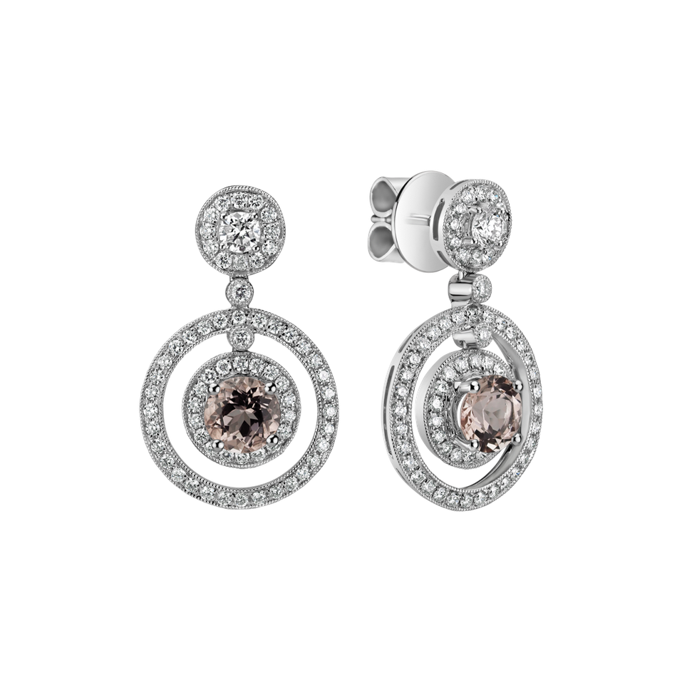 Diamond earrings with Morganite Barbarosa