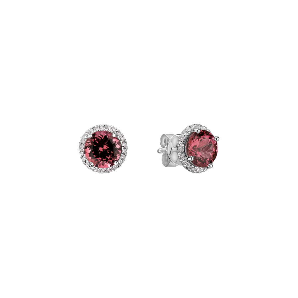 Diamond earrings with Tourmaline Royal Galaxy