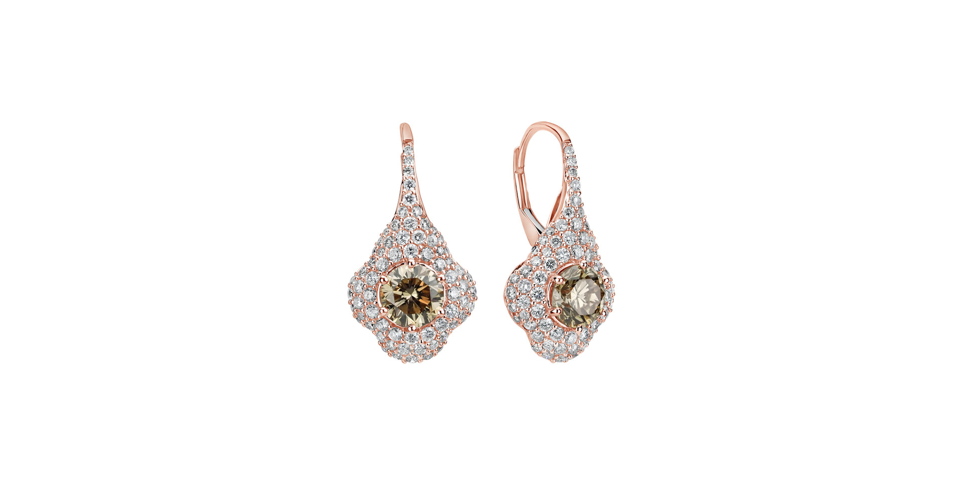 Earrings with brown diamonds Shiny Madame
