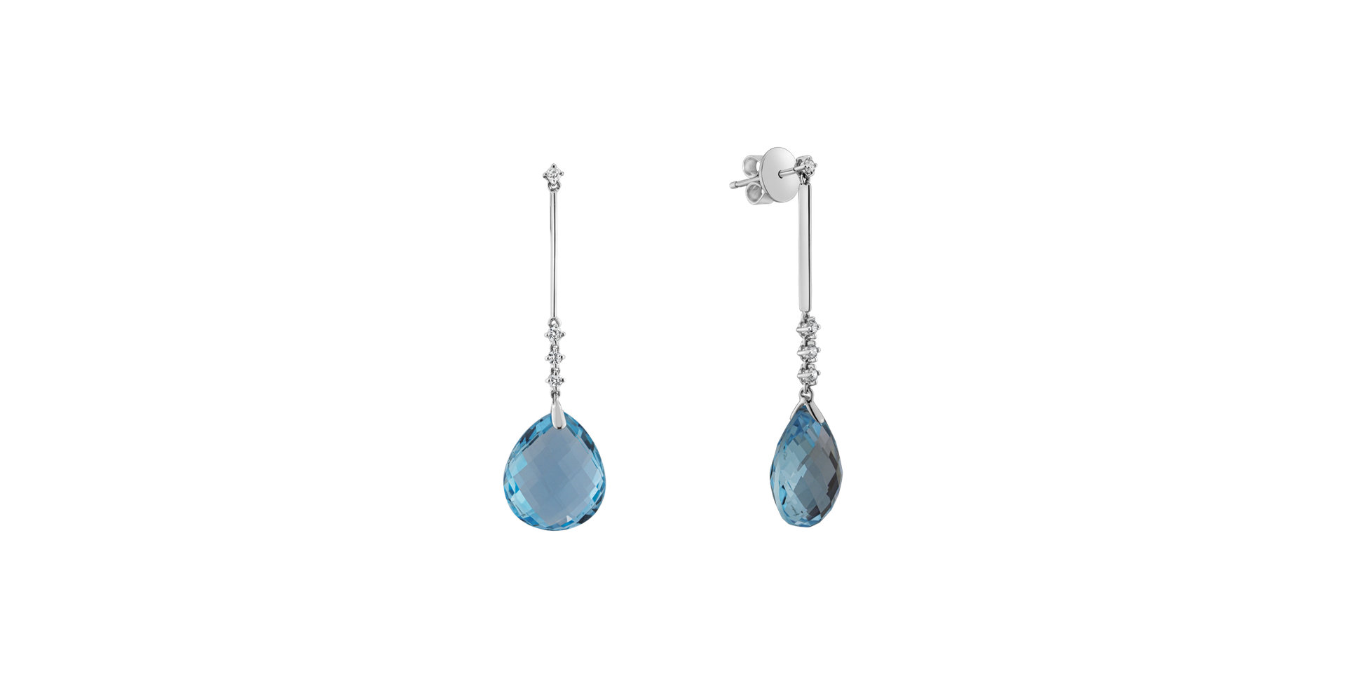 Diamond earrings with Topaz Dancing Princess