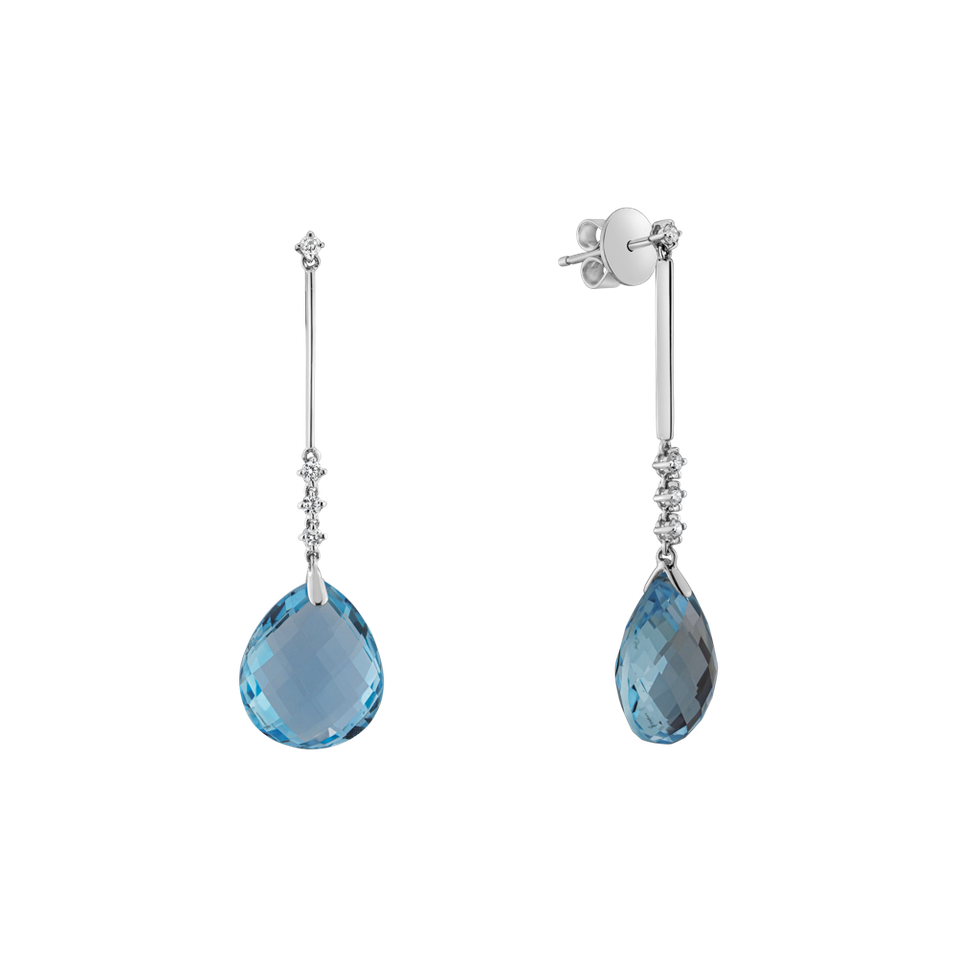 Diamond earrings with Topaz Dancing Princess