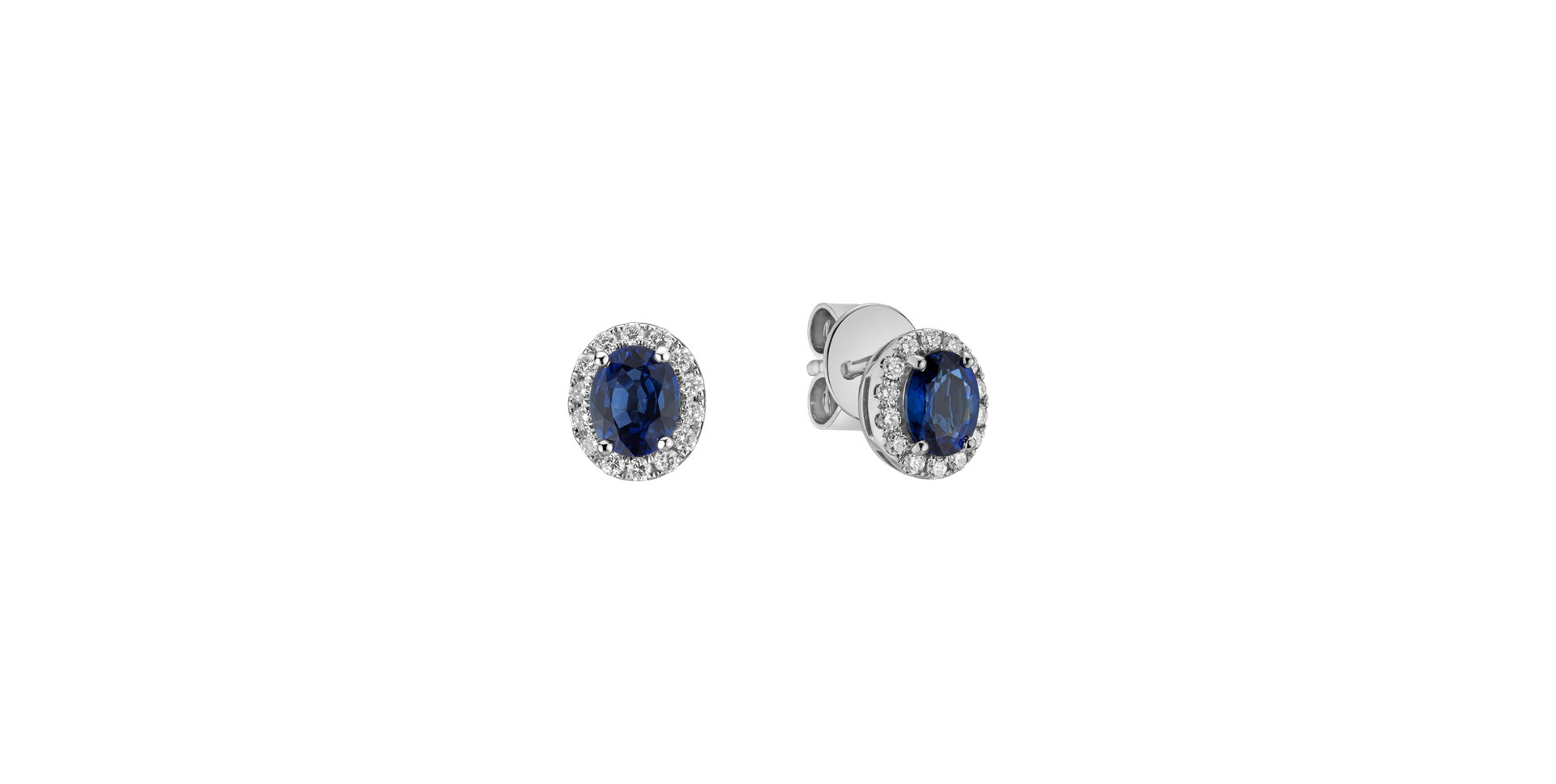 Diamond earrings with Sapphire Queen Fantasy