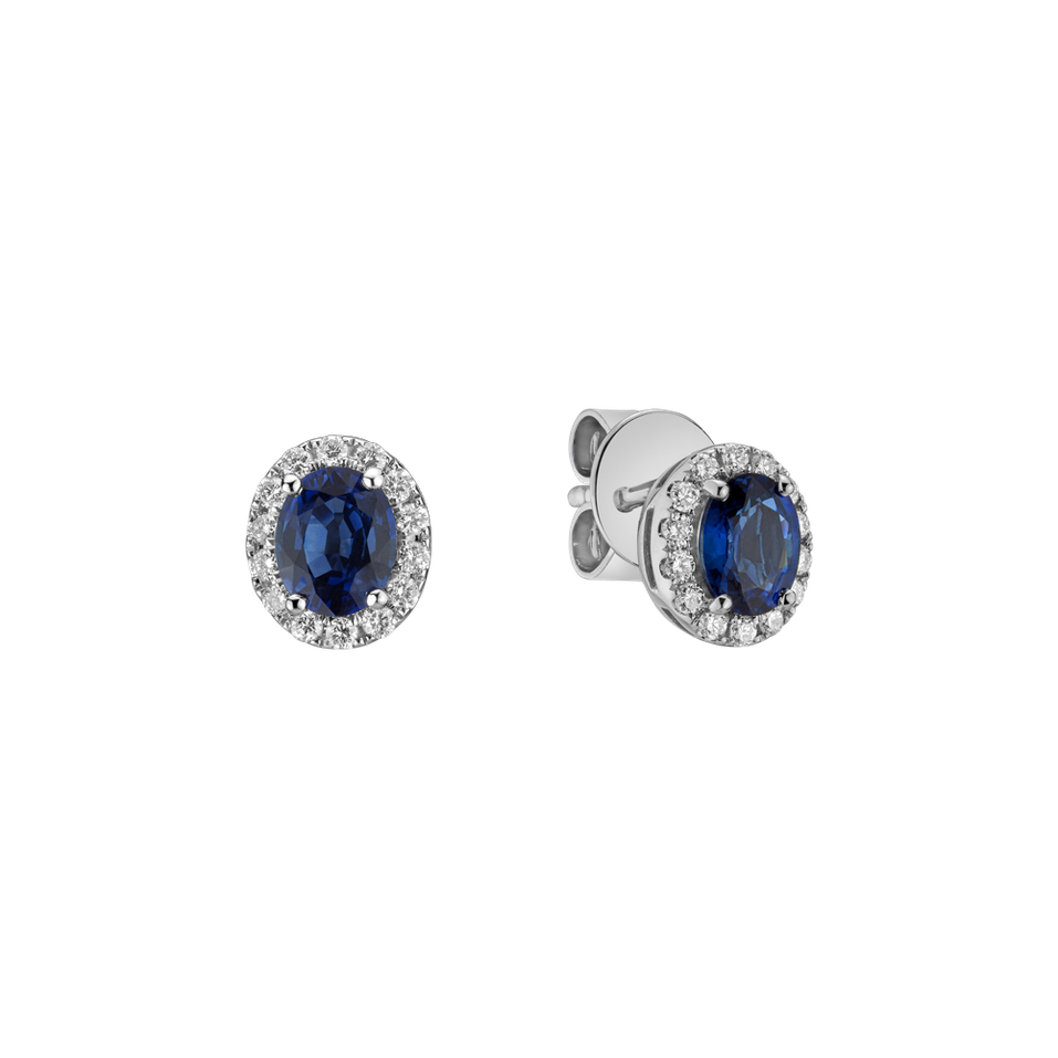 Diamond earrings with Sapphire Queen Fantasy