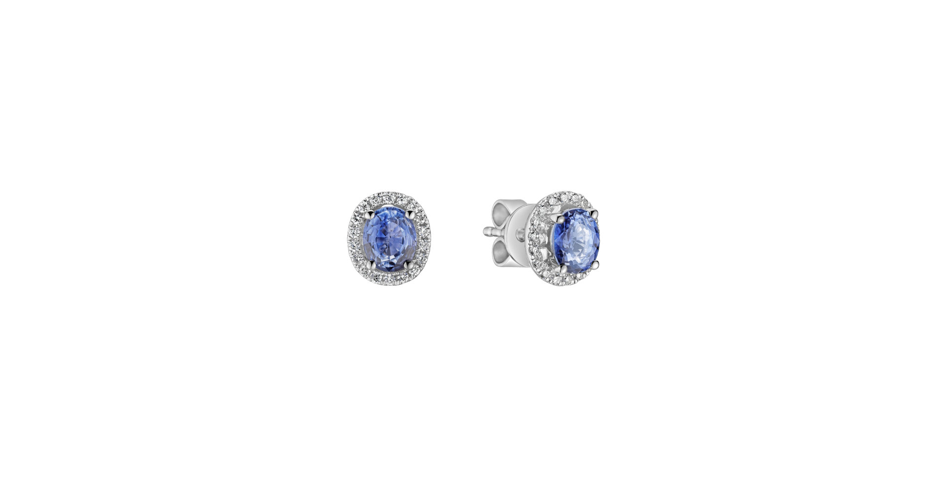Diamond earrings with Sapphire Princess of Wales
