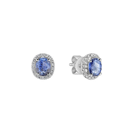 Diamond earrings with Sapphire Princess of Wales