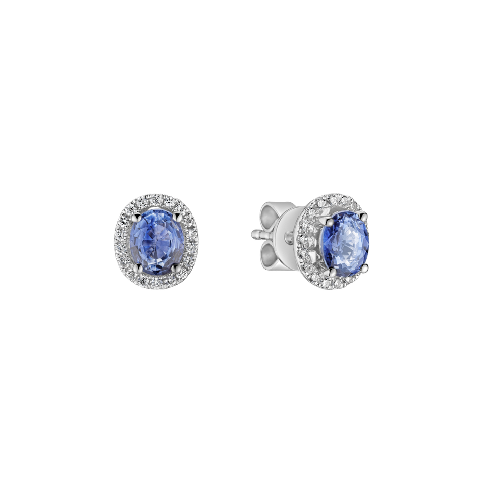 Diamond earrings with Sapphire Princess of Wales