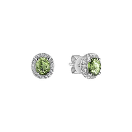 Diamond earrings with Sapphire Imperial Sapphire