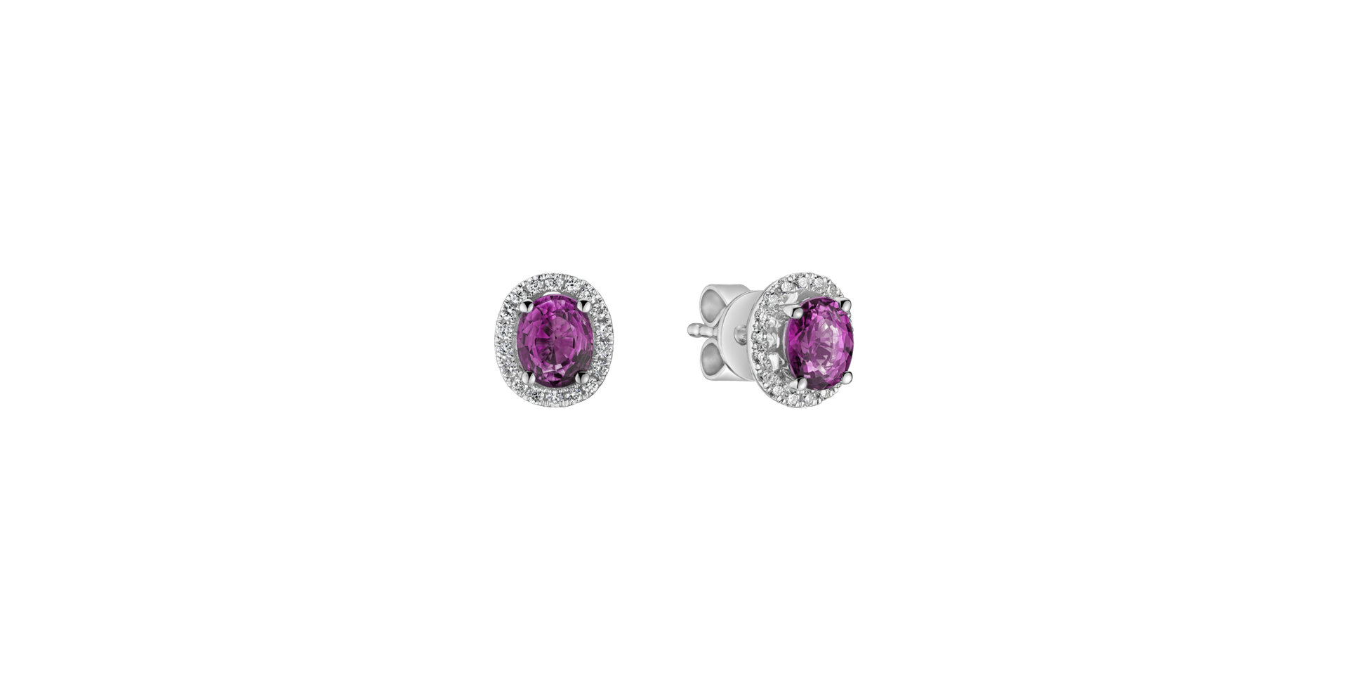 Diamond earrings with Sapphire Princess of Wales