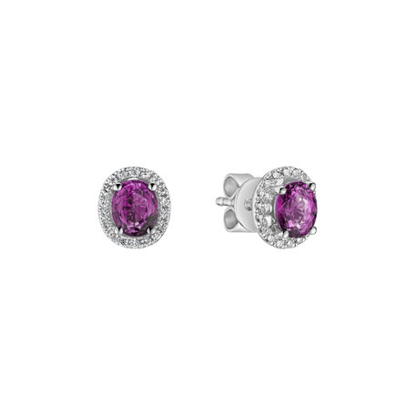 Diamond earrings with Sapphire Imperial Sapphire