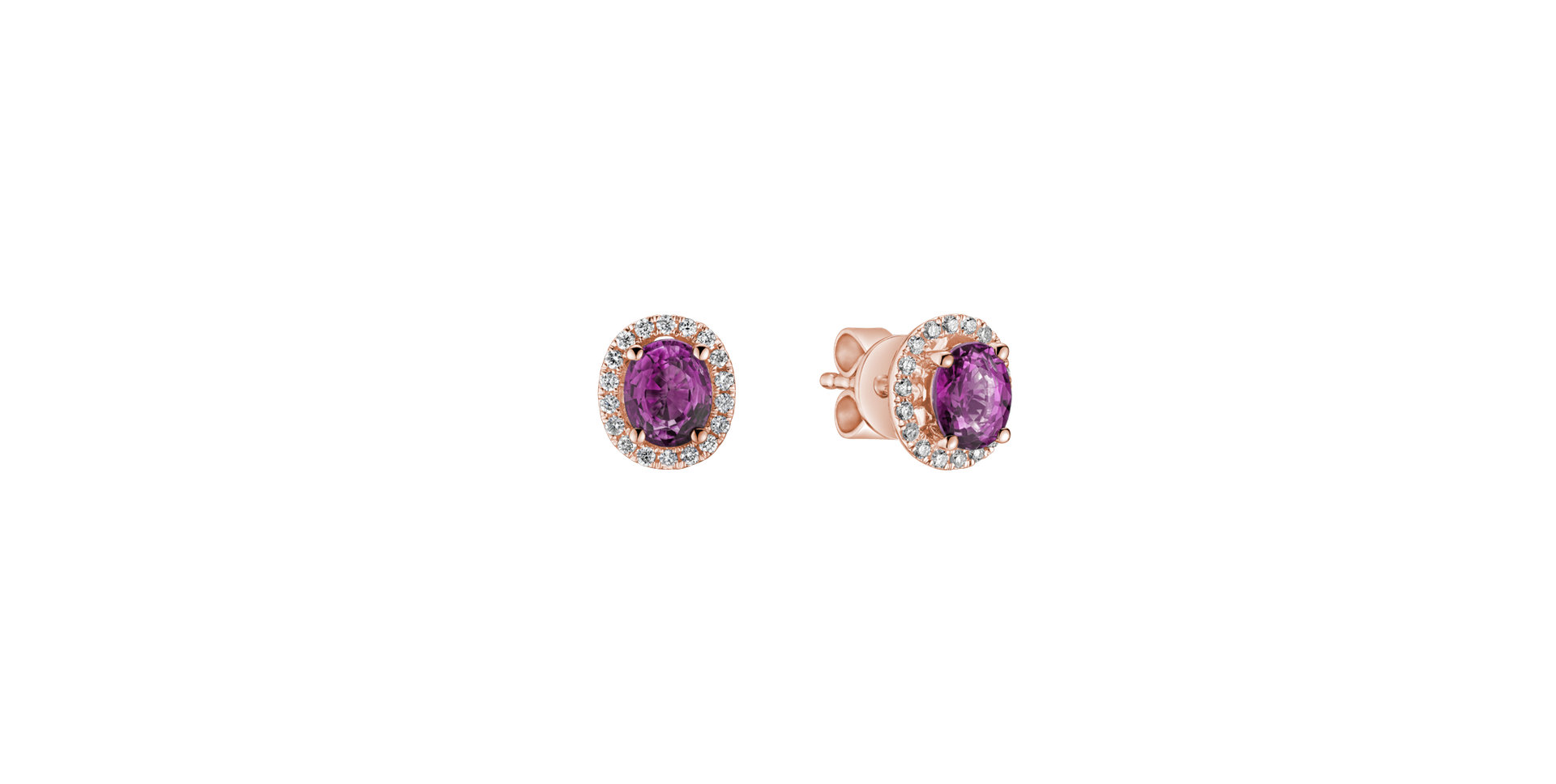 Diamond earrings with Sapphire Imperial Sapphire