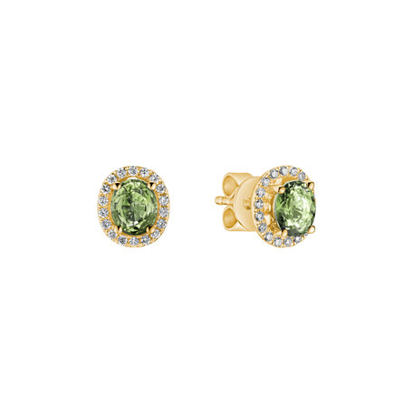 Diamond earrings with Sapphire Imperial Sapphire