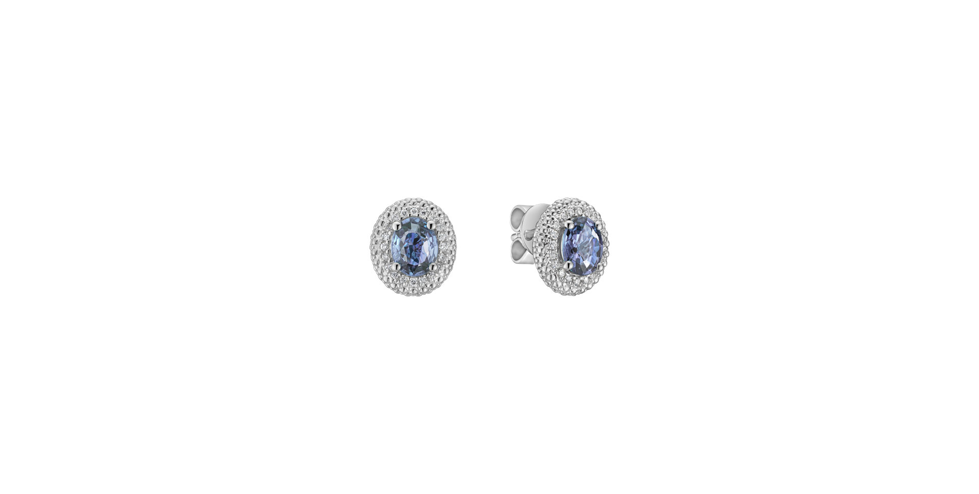 Diamond earrings with Sapphire Royal Sapphire