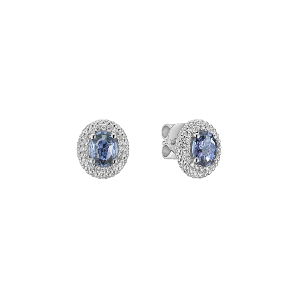Diamond earrings with Sapphire Frances Sorrow