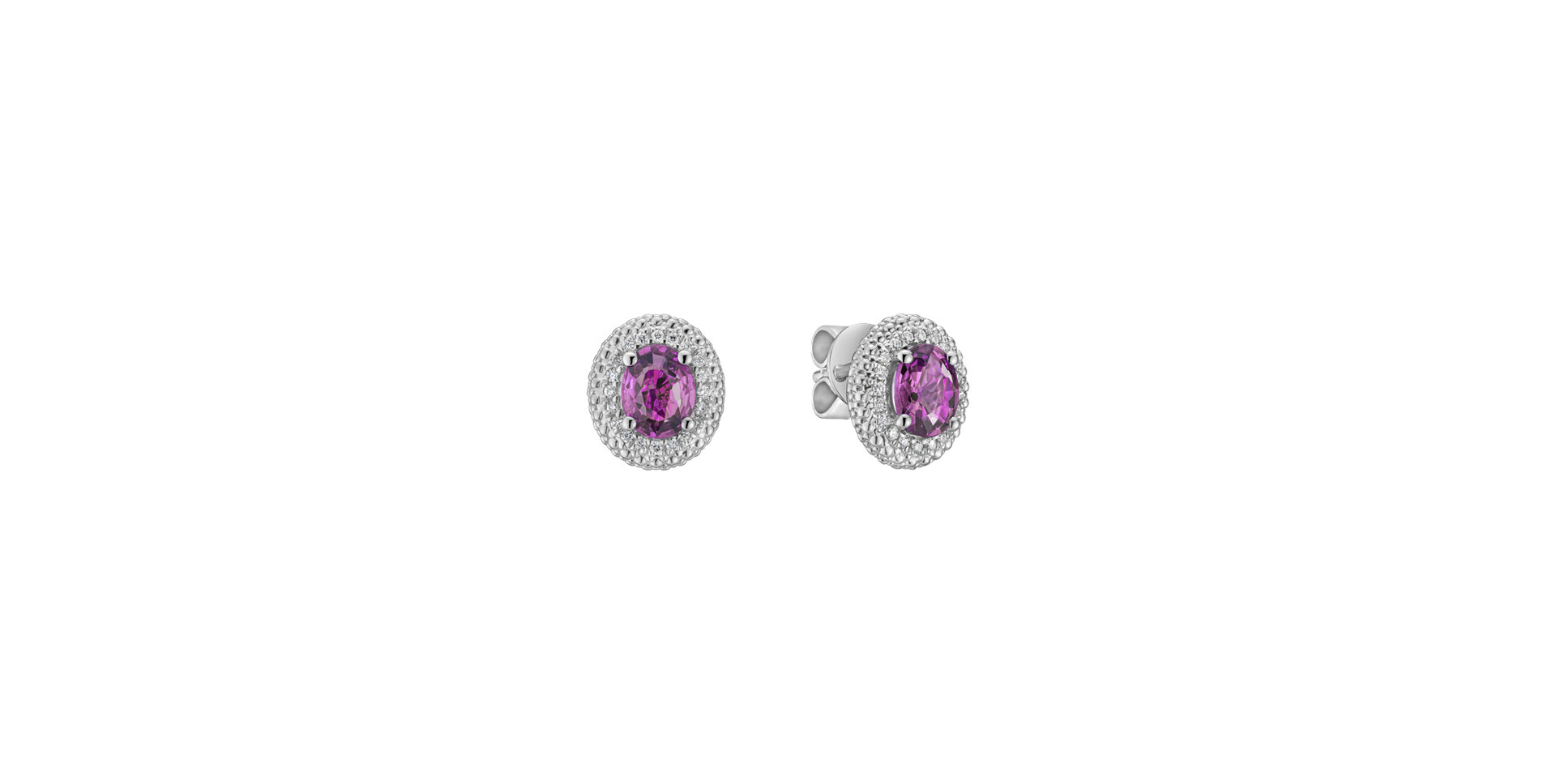 Diamond earrings with Sapphire Royal Sapphire