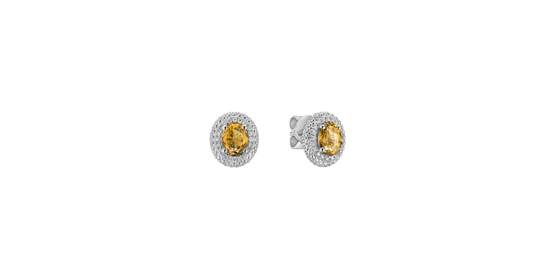 Diamond earrings with Sapphire Imperial Sapphire