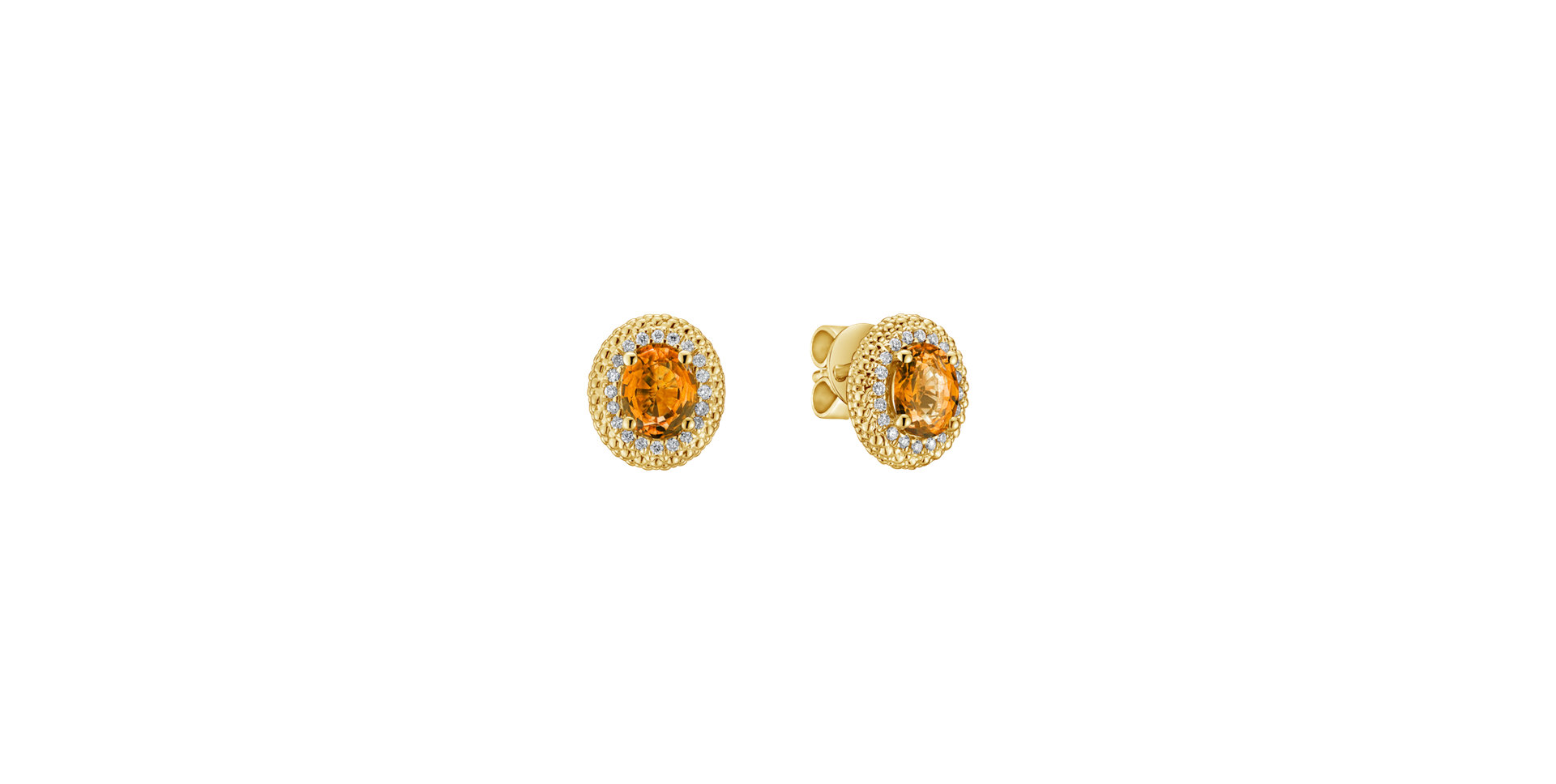 Diamond earrings with Sapphire Imperial Sapphire