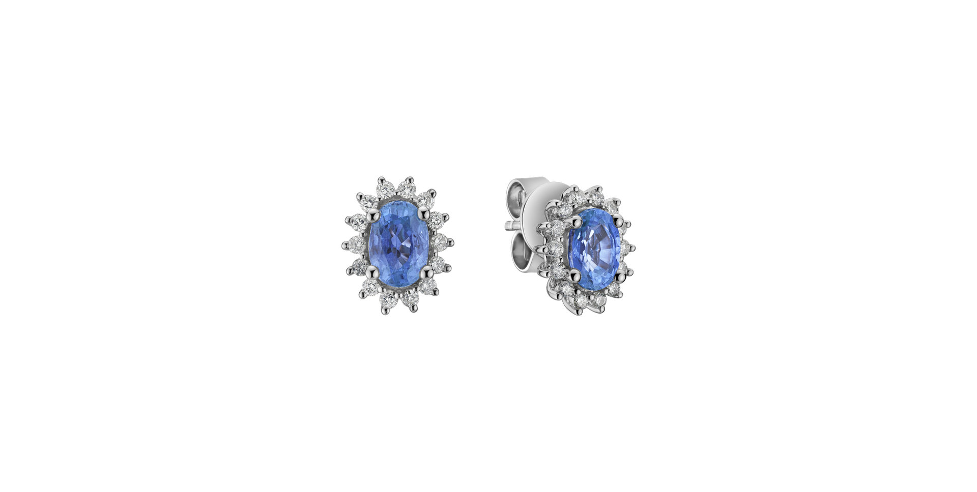 Diamond earrings with Sapphire Princess Sparkle