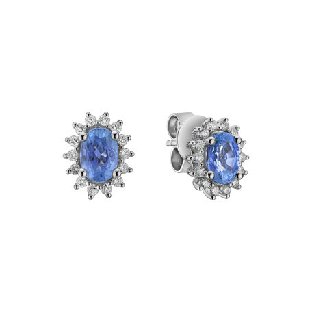 Diamond earrings with Sapphire Princess Sparkle