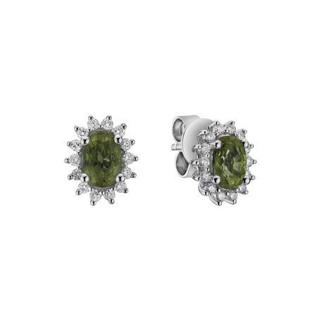 Diamond earrings with Sapphire Princess