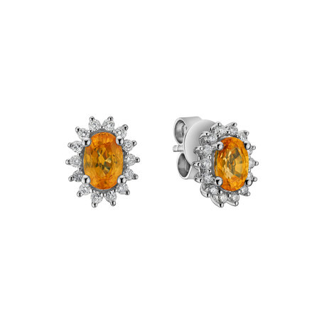 Diamond earrings with Sapphire Princess Sparkle