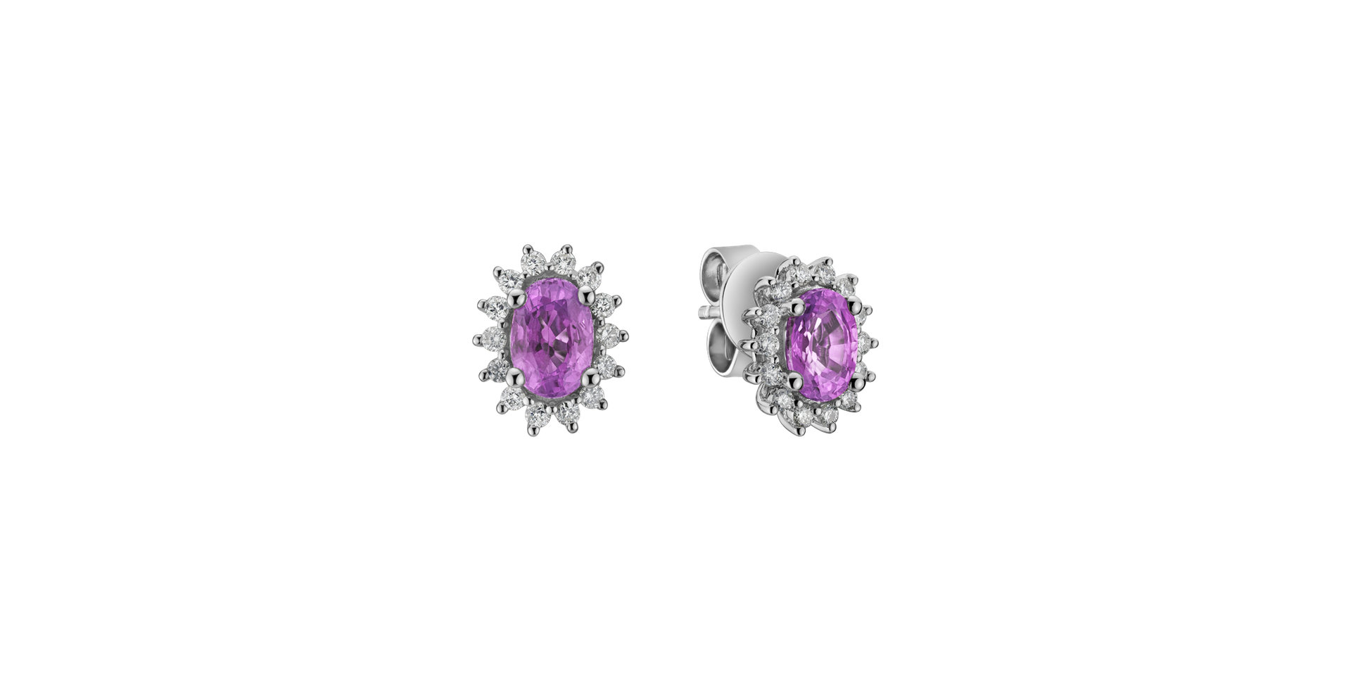 Diamond earrings with Sapphire Princess Sparkle