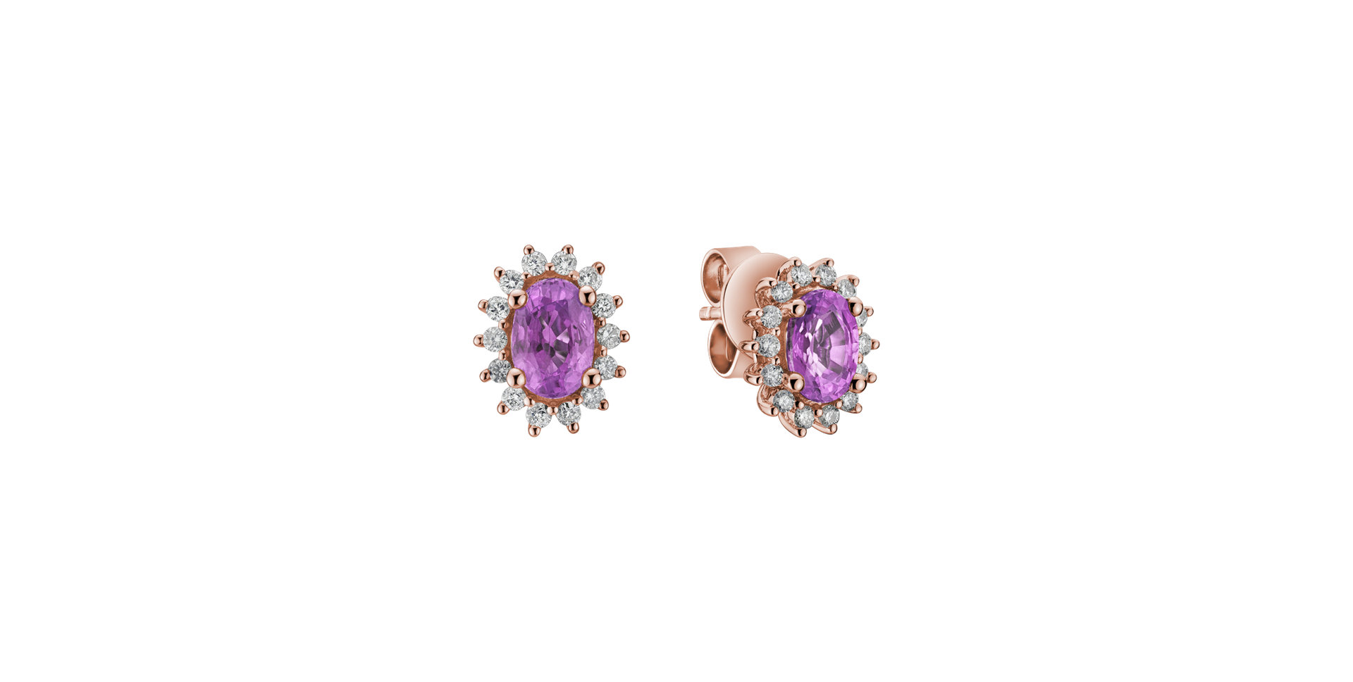 Diamond earrings with Sapphire Princess Sparkle
