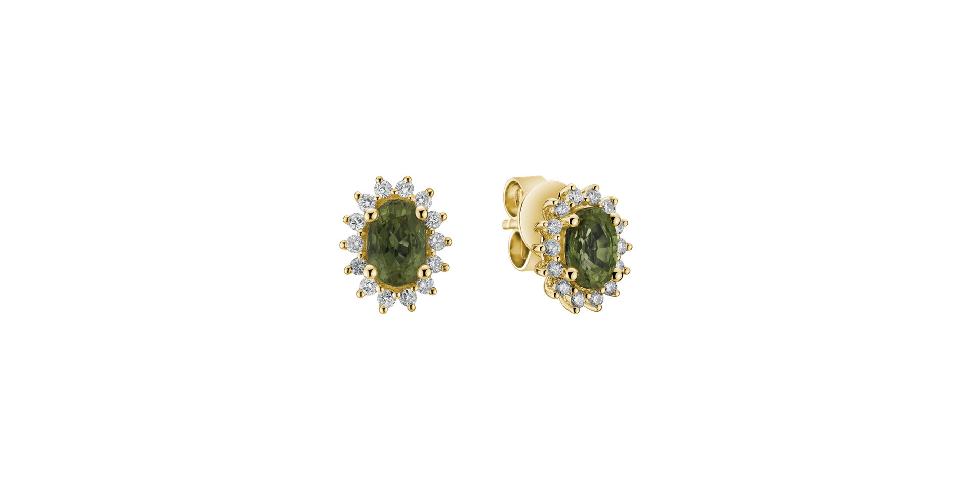 Diamond earrings with Sapphire Princess