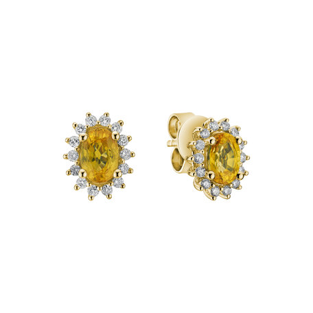 Diamond earrings with Sapphire Princess Sparkle