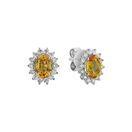 Diamond earrings with Sapphire Princess Sparkle