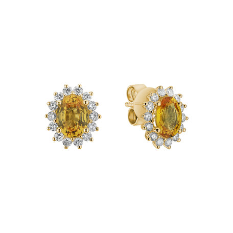 Diamond earrings with Sapphire Princess Sparkle