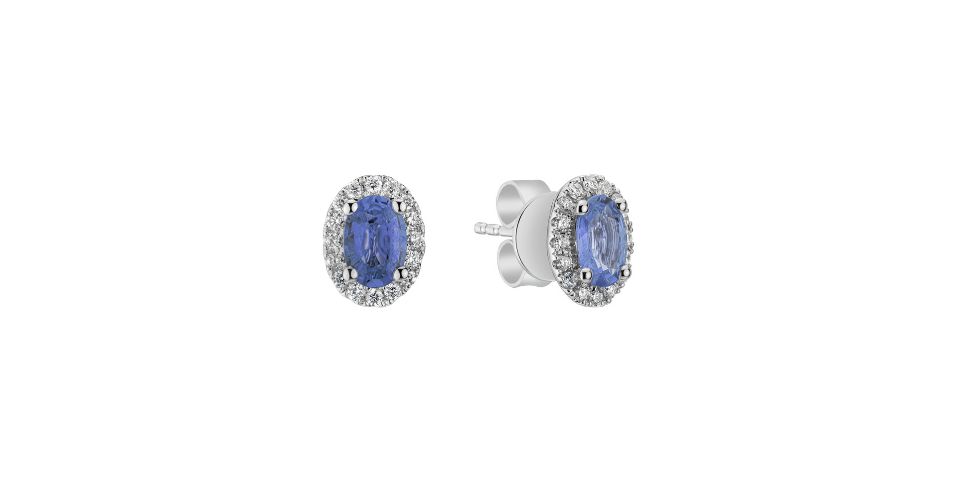 Diamond earrings with Sapphire Princess