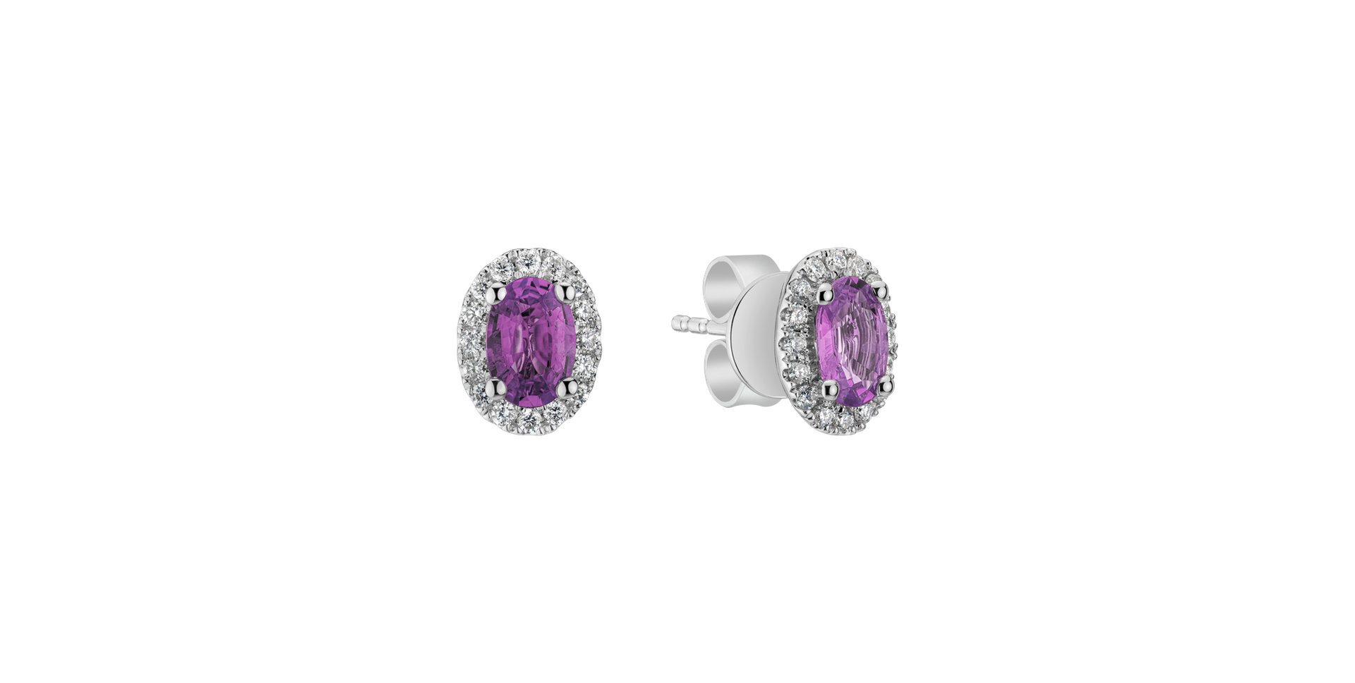 Diamond earrings with Sapphire Princess