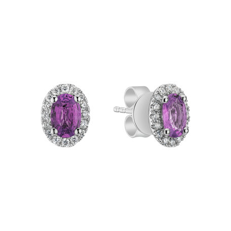 Diamond earrings with Sapphire Princess