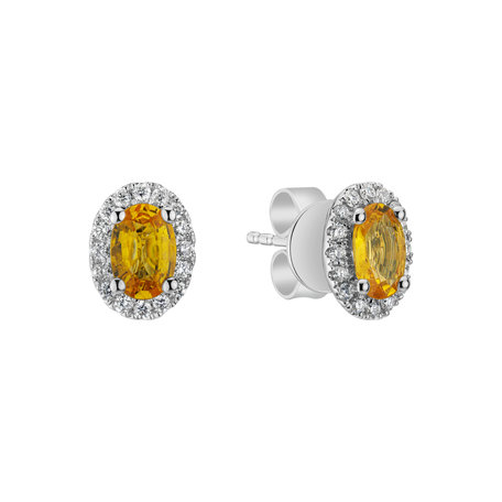 Diamond earrings with Sapphire Princess