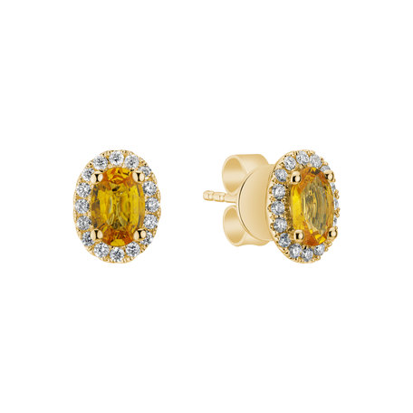 Diamond earrings with Sapphire Princess