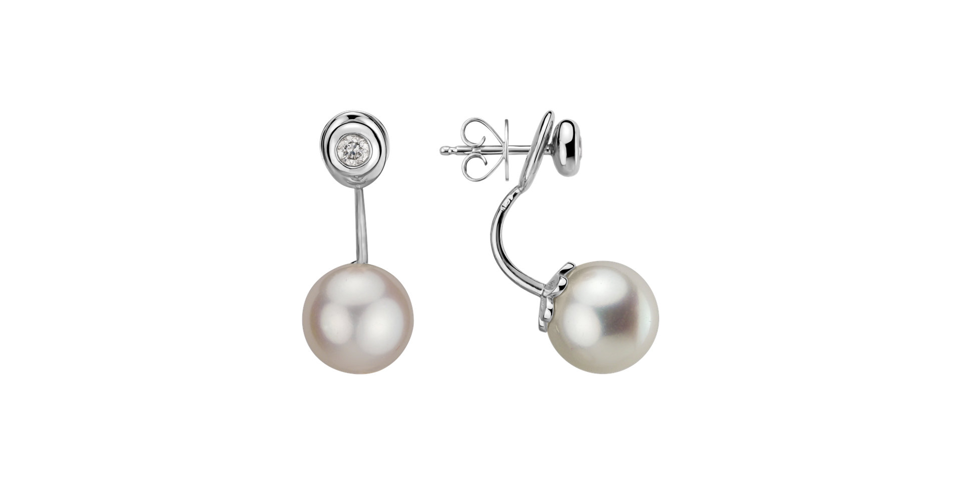 Diamond earrings with Pearl Beauty Queen