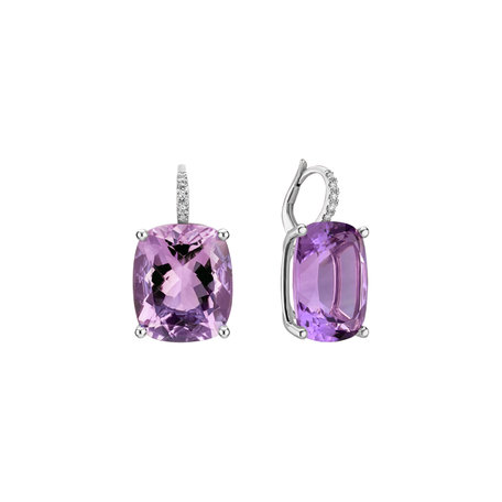 Diamond earrings with Amethyst Apollo