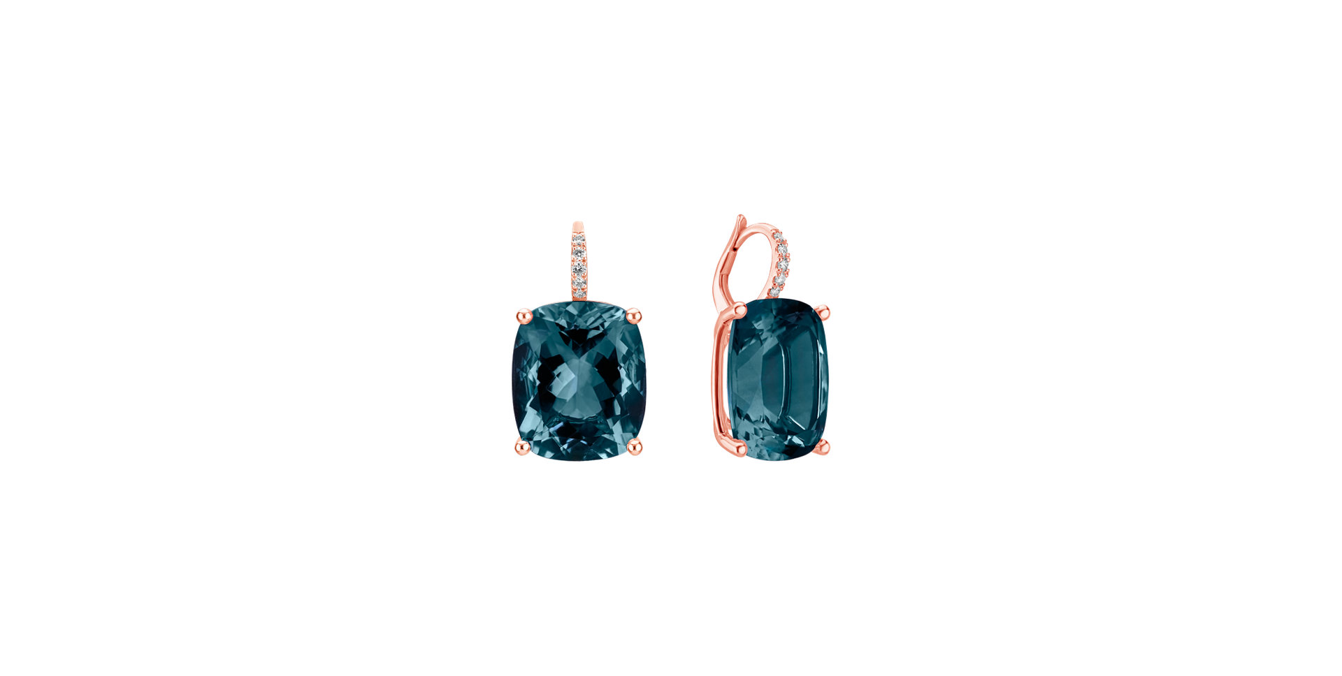 Diamond earrings with Topaz Apollo