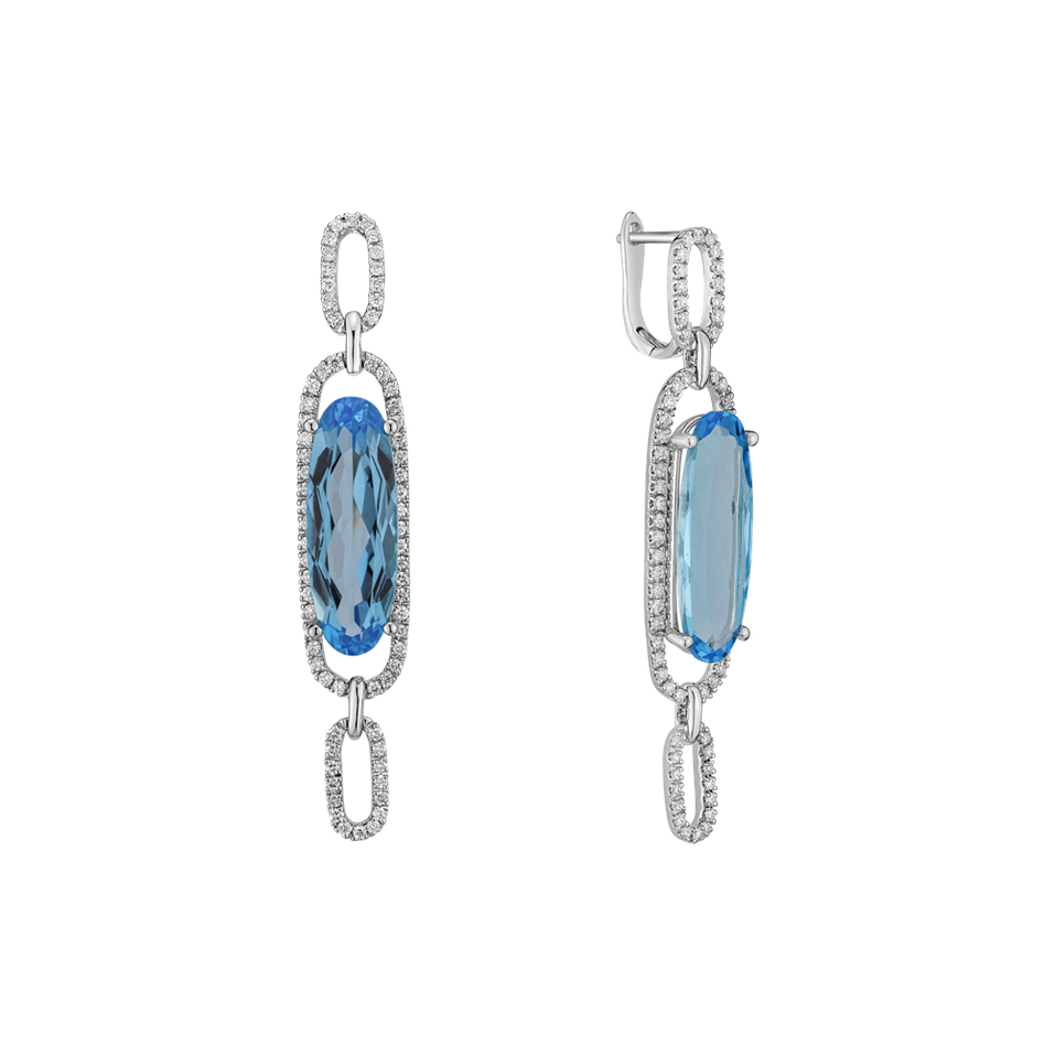 Diamond earrings with Topaz Ardent