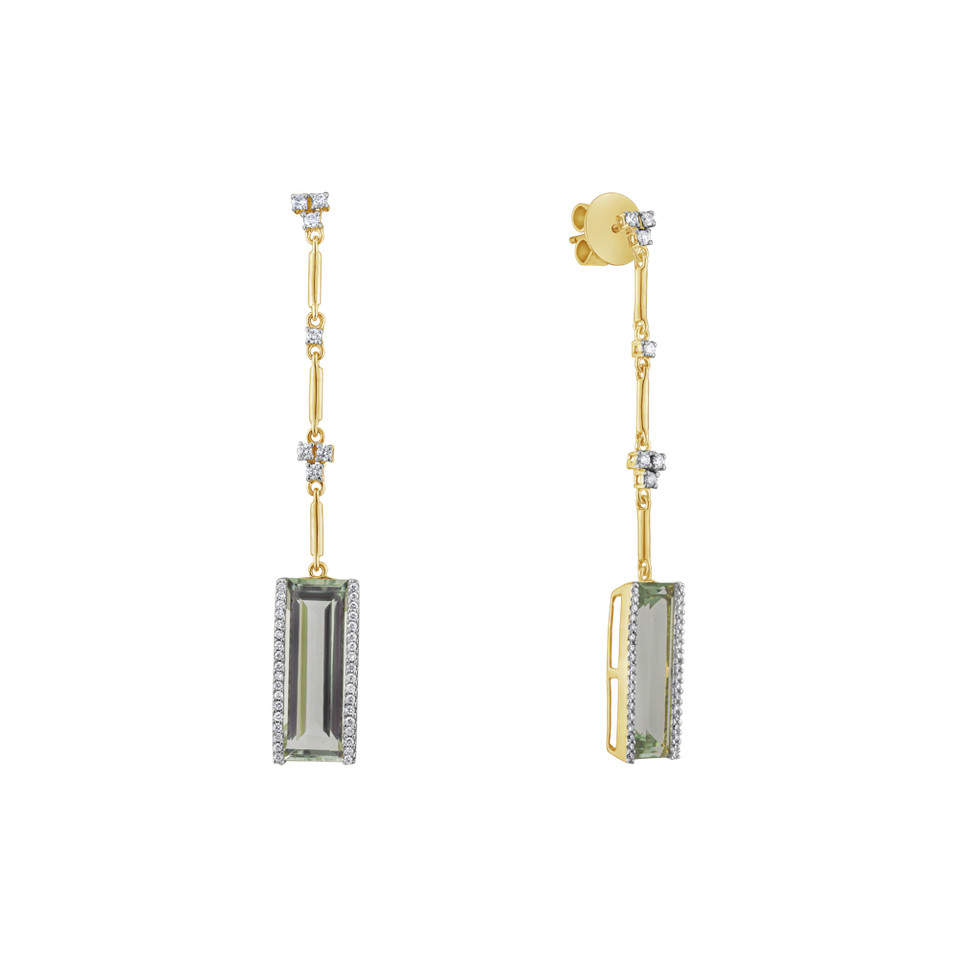 Diamond earrings with Amethyst Fevronia