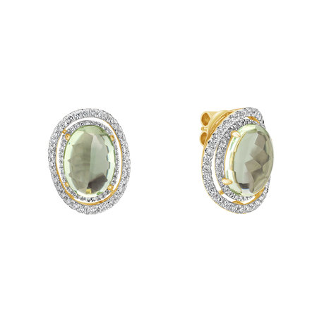Diamond earrings with Amethyst Variant Whisper