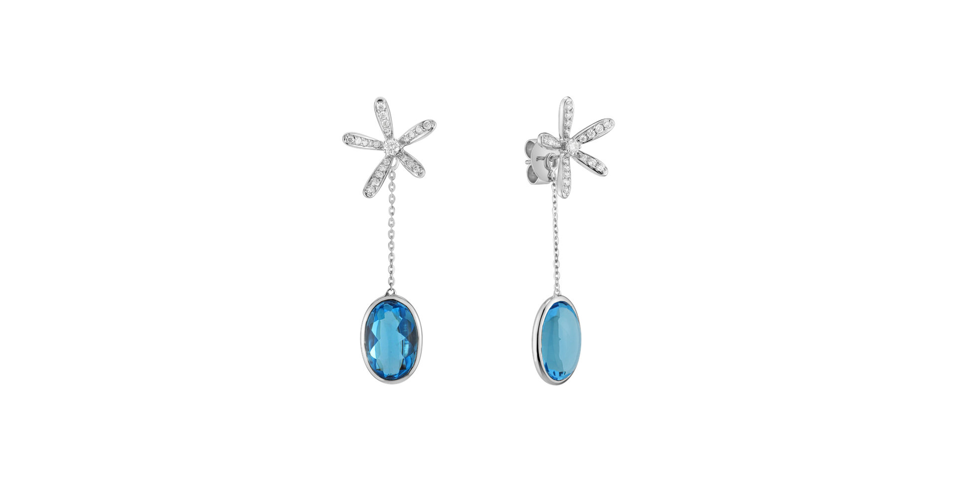 Diamond earrings with Topaz Kornelios