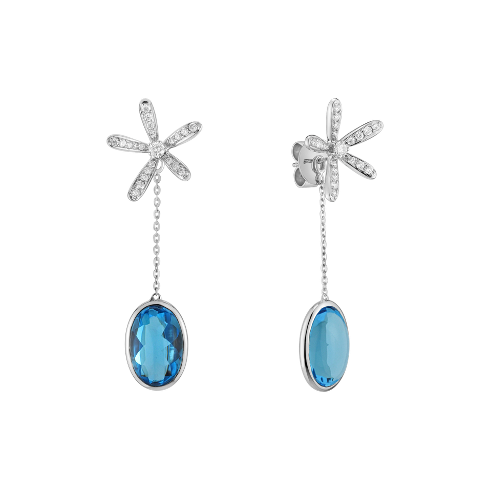 Diamond earrings with Topaz Kornelios