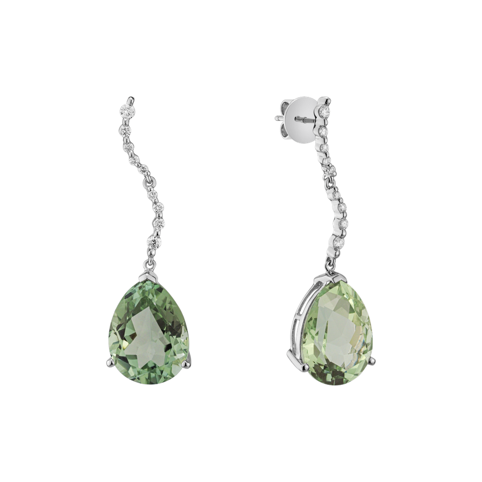 Diamond earrings with Amethyst Dimitris