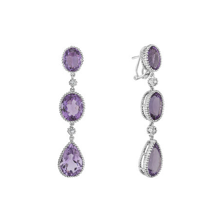 Diamond earrings with Amethyst Eudoxus of Cnidus