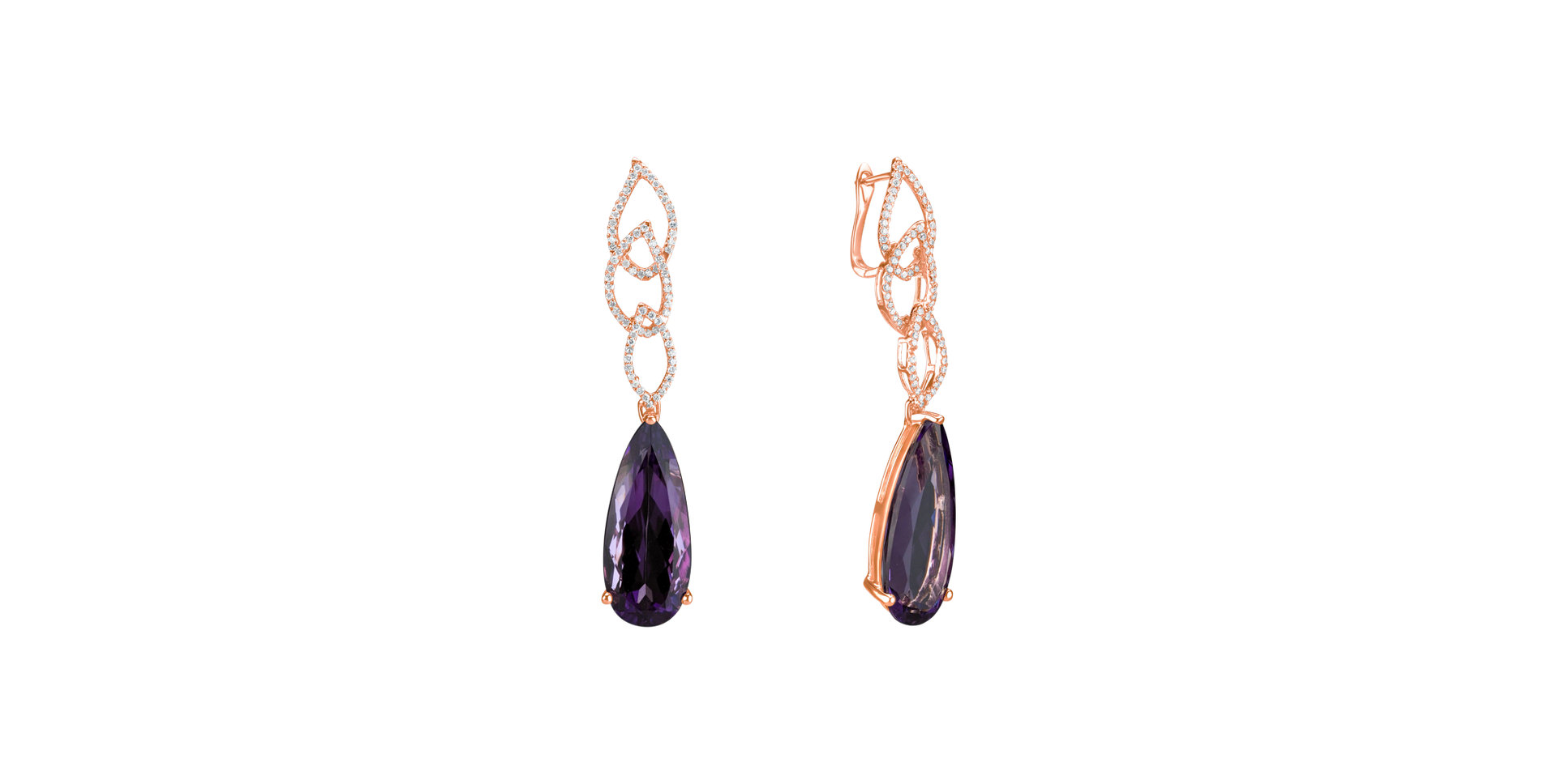 Diamond earrings with Amethyst Montucla