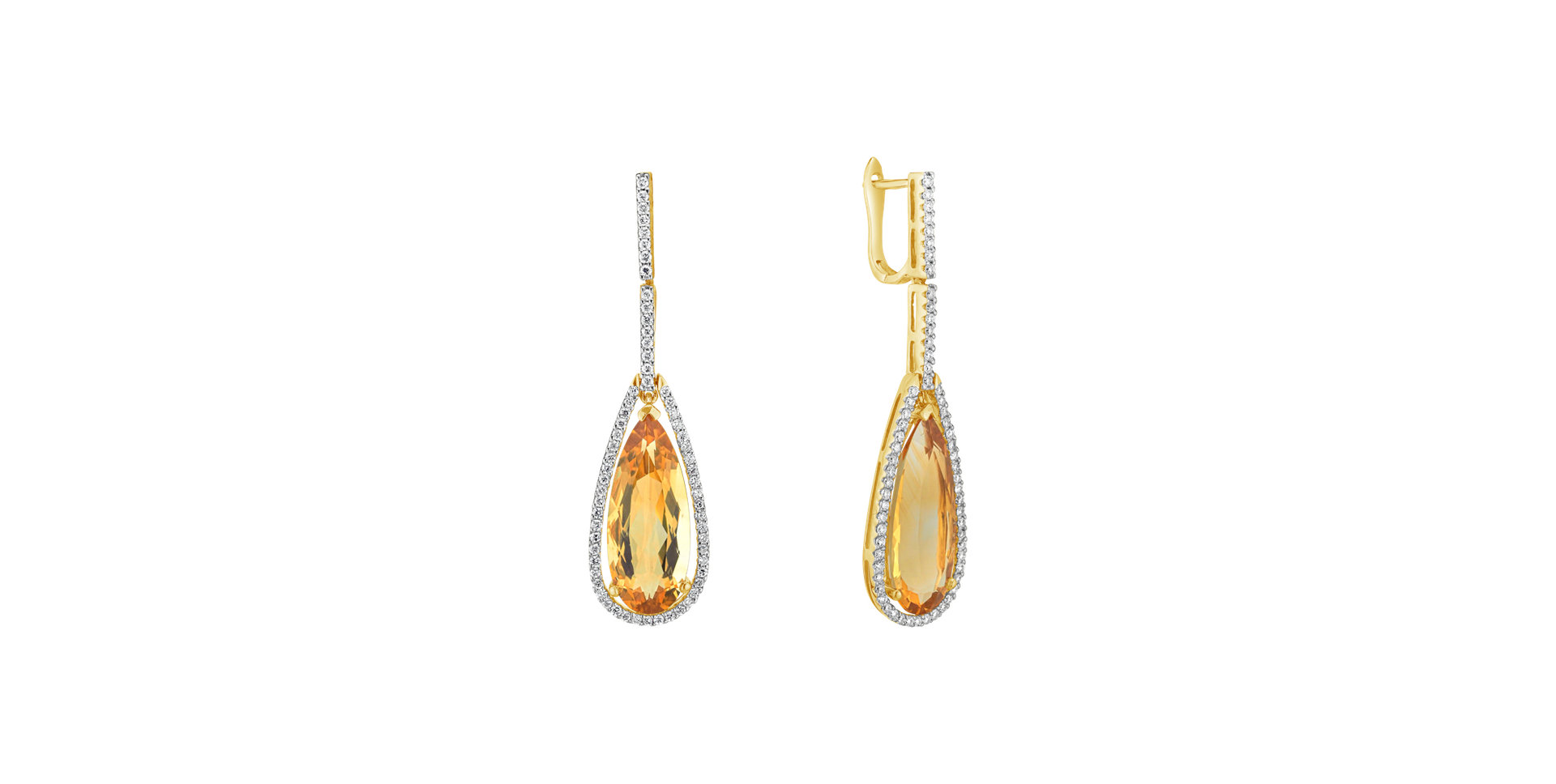 Diamond earrings with Citríne Damianos