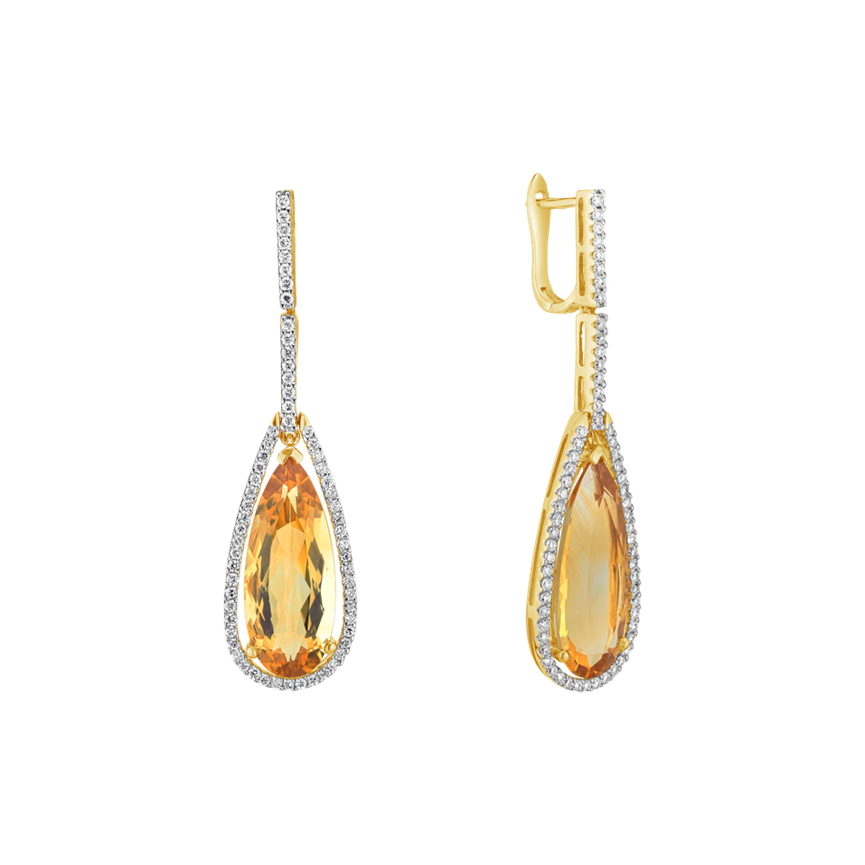 Diamond earrings with Citríne Damianos